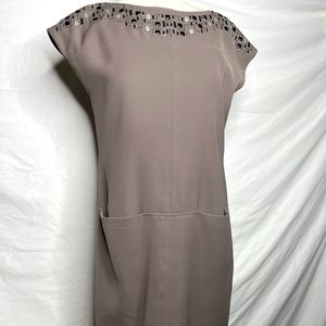 Anne Klein Grey embellished sheath dress with pockets - 2